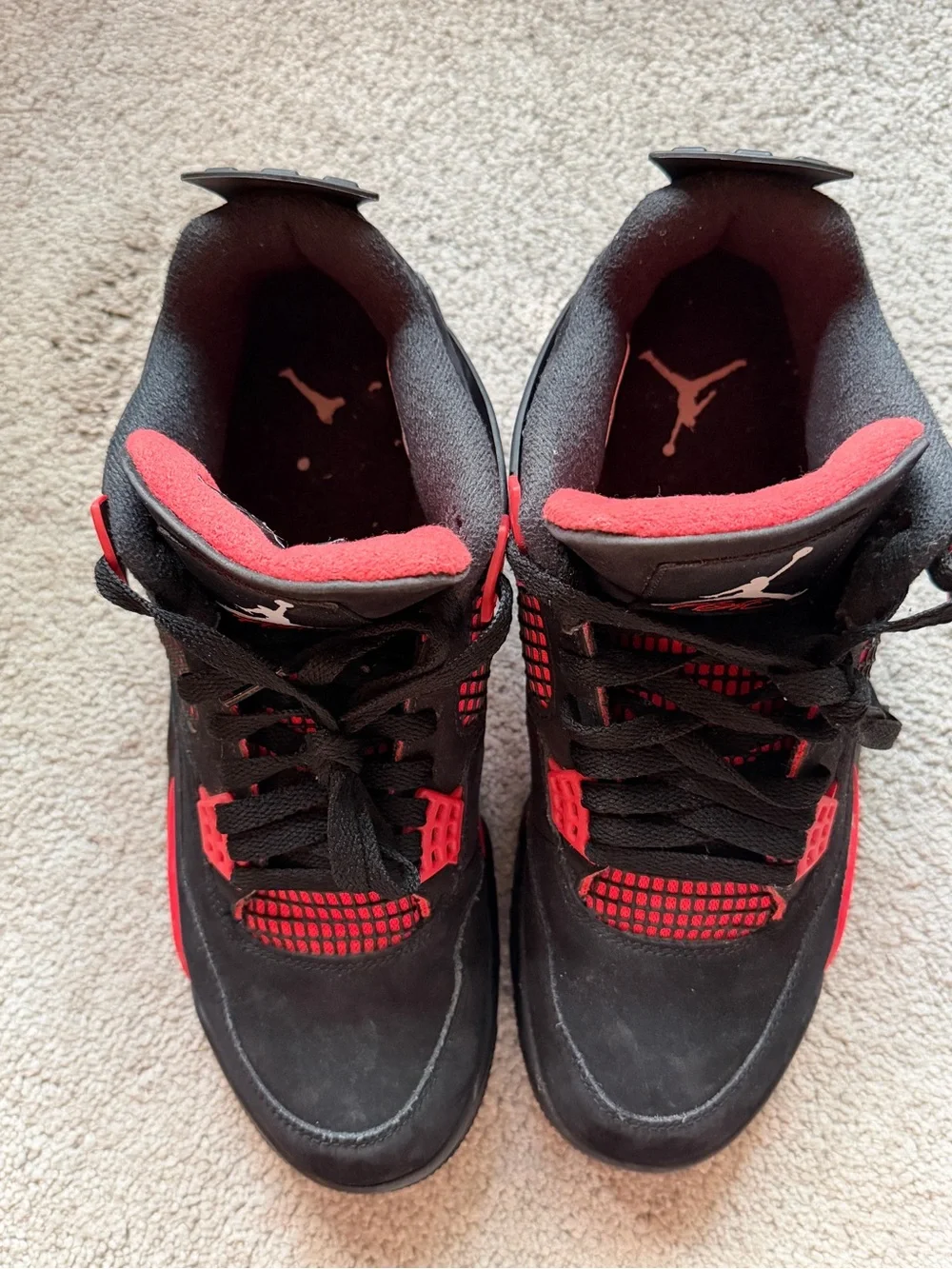 Jordan Men’s Black and Red Athletic Sneakers-Size 11